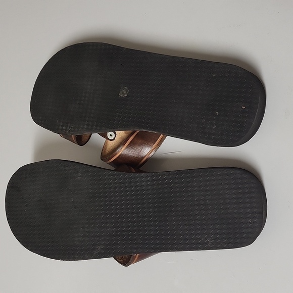 Mexican Hand Tooled Brown leather upper and insole  slippers in size 7 - Picture 7 of 9